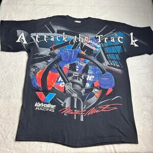 TULTEX Vintage 1998 Mark Martin Attack the Track Nascar T-Shirt size large